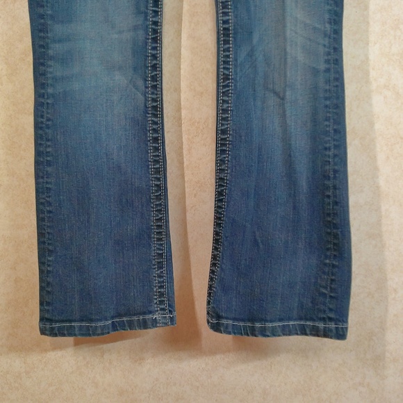 Miss Me Signature Boot Jeans Sequin Rhinestone Pockets Silver Label Sz28/29 NWOT - Picture 8 of 14